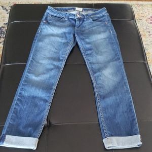 Hudson Bacara Cropped Straight Cuffed Jeans sz 25